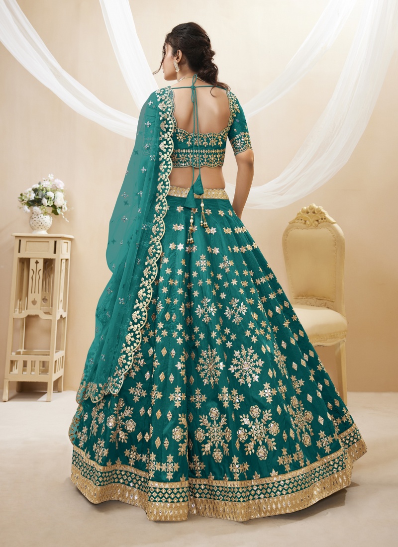 Green lehenga choli designs for engagement best sale